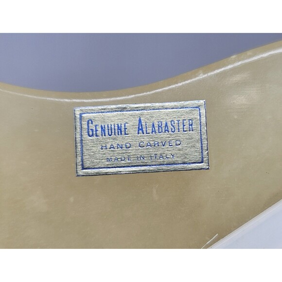 Hand Carved Alabaster Piano Trinket Box Italy Floral Happy 50th Anniversary - Picture 9 of 11